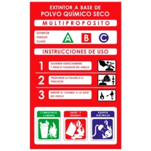 Etiqueta de extintor ABC PQS