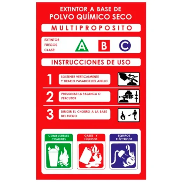 Etiqueta de extintor ABC PQS